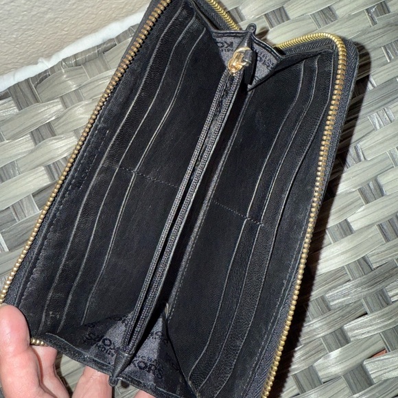 Michael Kors Handbags - Michael Kors Quilted Black Leather Accordion Zip Wallet Organizer- Gold Accents